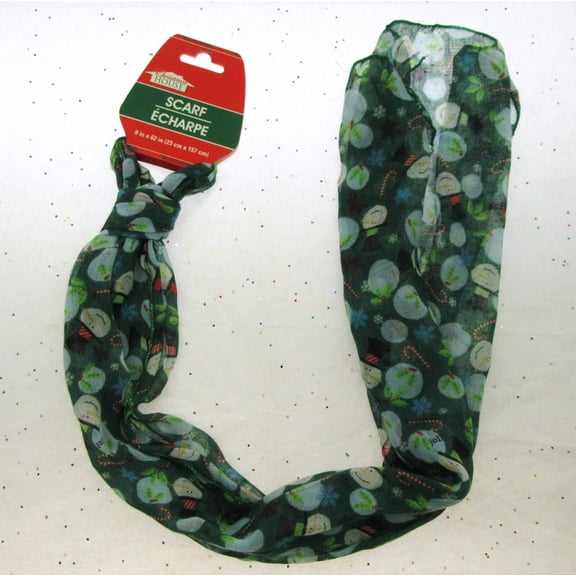 Holiday Scarf  Red White and Green  Seasonal  Snow Flake  Light Weight