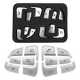 thumbnail image 3 of 12Pcs Car Styling Steering Wheel Button Covers Trim Stickers for Mercedes Benz GLC X253 2015 2016 & C Class W205 2014 2015 Silver ABS, 3 of 5