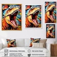 thumbnail image 4 of Designart "Colorful Cubist T-Rex II" Animals Framed Wall Art - Modern Colorful Dinosaur Bedroom Framed Canvas Wall Art, 4 of 6