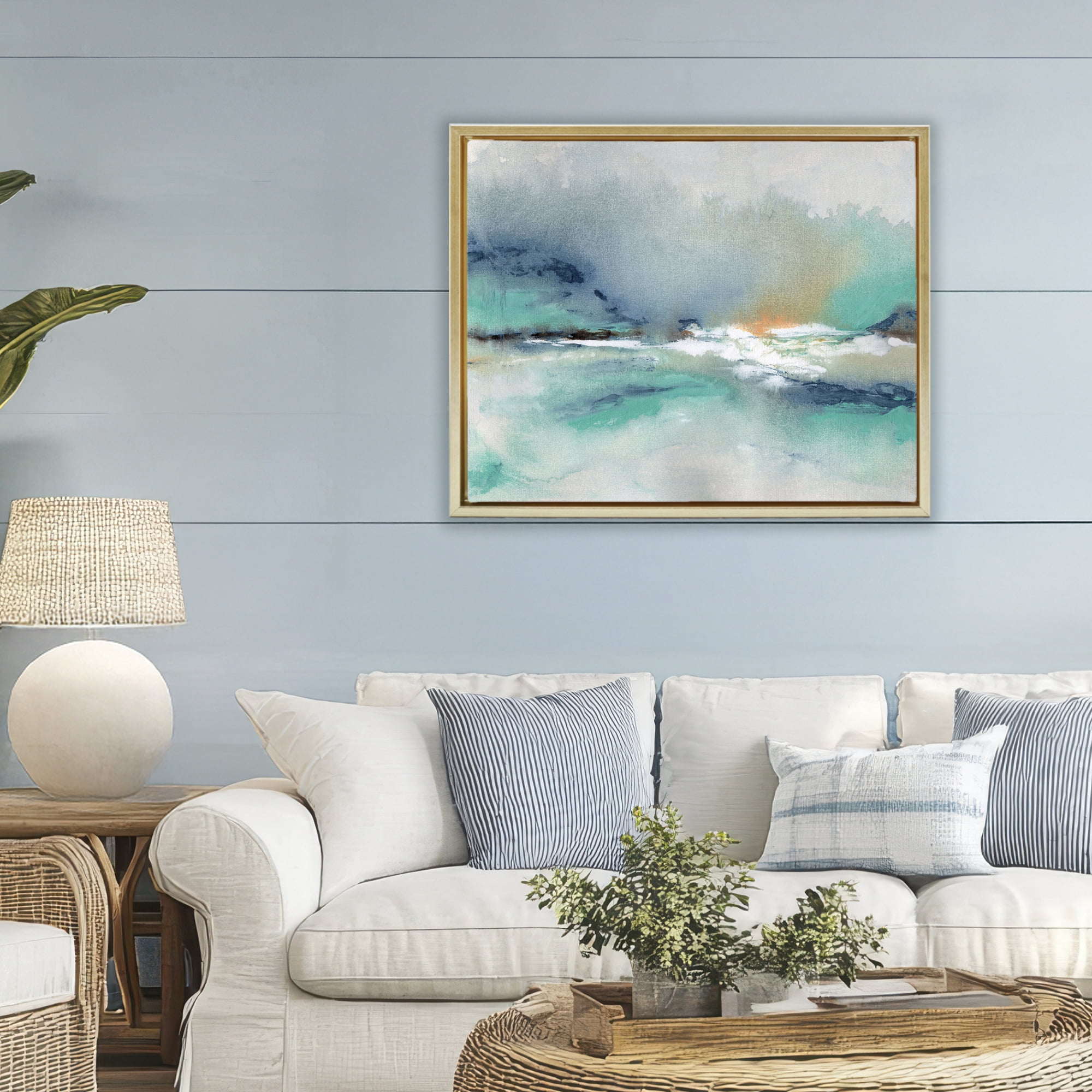 Stupell Industries Sun Bleached Crossing Gold Framed Floater Canvas Wall Art, design by NLS Design