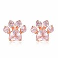 thumbnail image 1 of Pendientes De Pata De Gato De Oro Rosa Pendientes De Circón Para Mujer Pendientes De Gato Adorables Pendientes De Tuerca De Pata De Cristal matsuzay AP005833-00, 1 of 6
