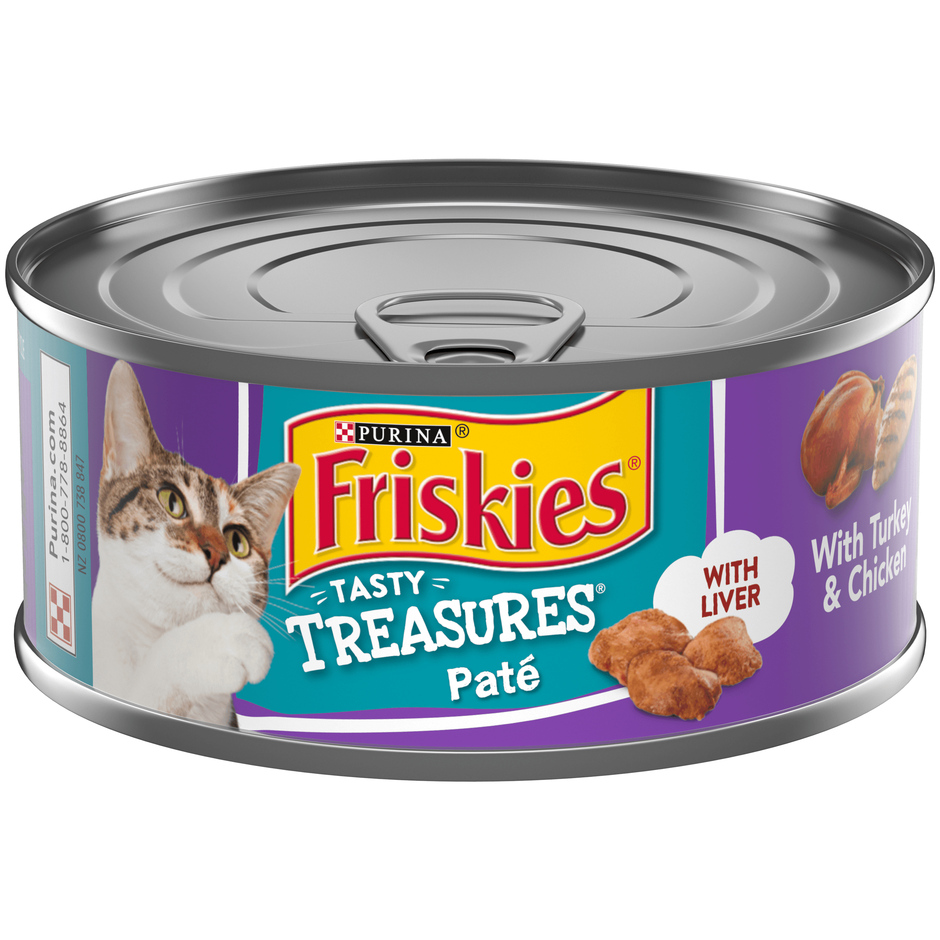 (24 Pack) Friskies Pate Wet Cat Food, Tasty Treasures With Liver