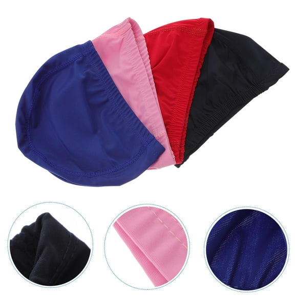 UPGRATOR 4Pack Waterproof Swimming Caps for Kids and Adults 7.9X4.7in