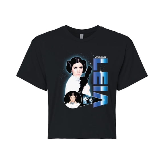 Star Wars - Leia Collage - Juniors Cropped Tee