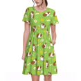 thumbnail image 1 of Bixox Robe d'Été à Manches Courtes pour Femmes Robe Ample Longueur Genou avec Poches-Cochons d'Inde, 1 of 7