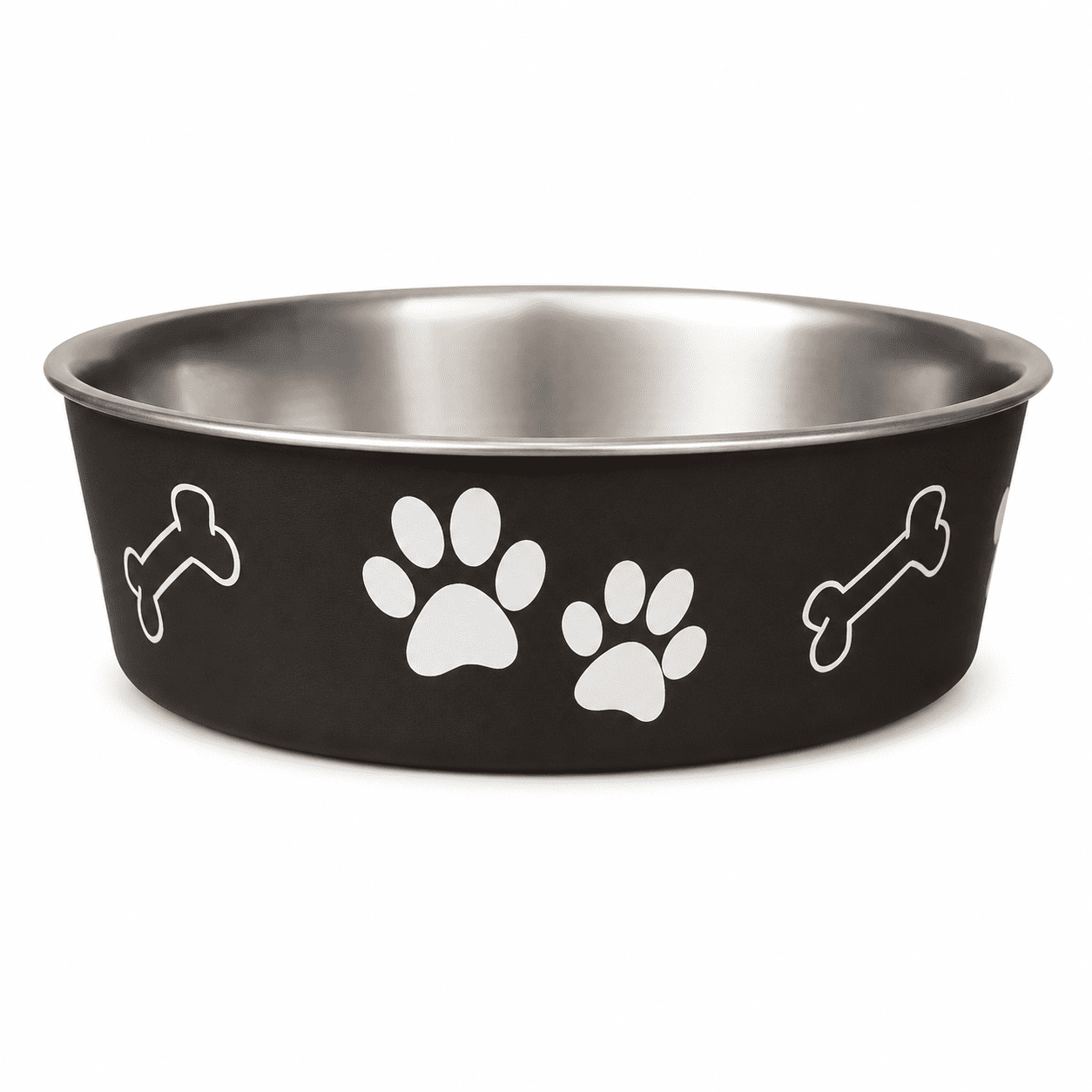 Dog Bowl for Medium Dogs, 27 oz Stainless Steel Food and Water Bowl with Non-Skid Rubber Base, Spill-Resistant Pet Feeding Bowl for Dogs, Cats and Puppies, Espresso