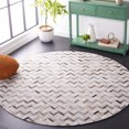 thumbnail image 2 of SAFAVIEH Studio Leather Scott Geometric Area Rug, Black/Grey, 6' x 6' Round, 2 of 8