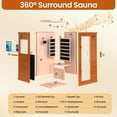 thumbnail image 6 of Seizeen Far Infrared Home Sauna 360°Heating w/Independent Floor Heating, Ambient Lights, Dual Speakers, Tablet Holder, 900W, 6 of 9
