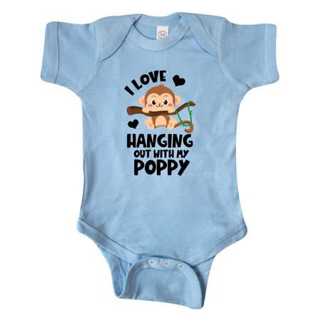 

Inktastic Monkey I Love Hanging out with My Poppy Gift Baby Boy or Baby Girl Bodysuit