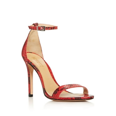 AQUA Womens Purple Ankle Strap Padded Seven Square Toe Stiletto Buckle Leather Dress Sandals Shoes
