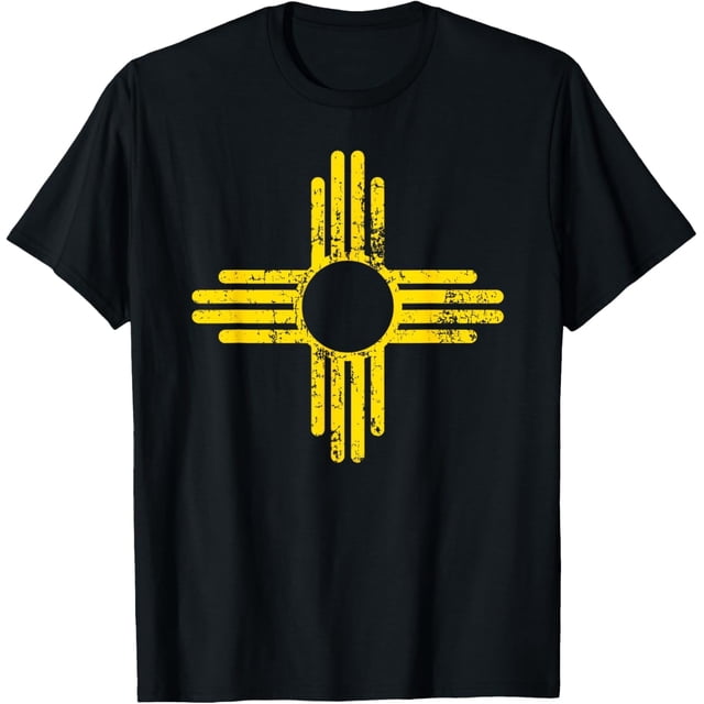 New Mexico Zia Sun Symbol - Camiseta amarilla desgastada