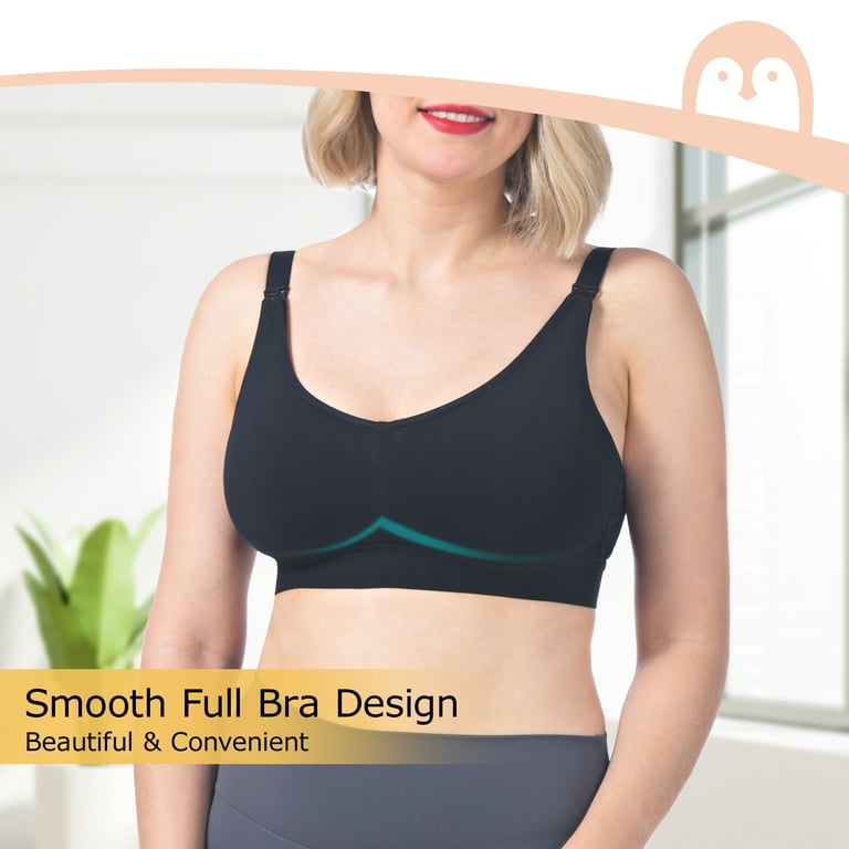 Momcozy Hands-Free Pumping Bra in Black Size Large | Cotton