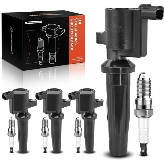 A-Premium Set of 4 Ignition Coil Pack and Iridium Spark Plugs Compatible with Ford Escape 2005-2008 2.3L, Focus 2011 2.0L, Transit Connect 2010-2013 2.0L & Mercury Mariner 2005-2008 2.3L