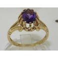 thumbnail image 2 of LBG British Made Spectacular 14k Yellow Gold Natural Amethyst Womens Engagement Ring - 33 size options - Size 10.5, 2 of 6