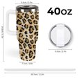 thumbnail image 2 of Leopard Tiger Print 40 Oz Tumbler with Handle and Straw Lid, Stainless Steel Insulated Travel Coffee Mug, Vacuum Insulated Water Bottle for Home, Office, Car, Keep Hot/Cold for Hours, 2 of 8