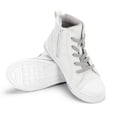 thumbnail image 2 of Kushyshoo Kids Canvas Sneakers White High-Top Children Walking Shoes 8M, 2 of 5