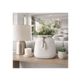 thumbnail image 3 of Wide Pottery Vase for Living Room Decor - Ceramic Flower Vase with Woven Jute Accents for Home, Bedroom, House and Office Table - Classic Accent Display for Mantel and Console - 16", White & Brown, 3 of 16