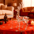 thumbnail image 2 of 2 Pcs Clear Reindeer Sculptures, Christmas Elk Figurines, Elegant Indoor Decor for  Tabletop Living Room Office Bookself Mantle, 2 of 4