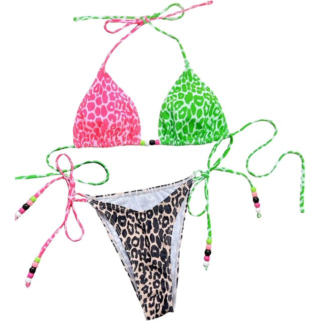Traje de baño de 2 piezas para mujer, parte superior triangular, corte alto, parte inferior fruncida Azul M Azul M Xishao ropa
