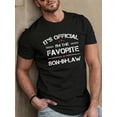 thumbnail image 1 of Camiseta de moda de verano para adultos: Camiseta informal de manga corta para hombre con estampado "Yerno favorito", diseño geométrico, corte regular, cuello redondo y tejido de poliéster elástico., 1 of 4