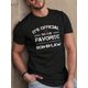 thumbnail image 1 of Camiseta de moda de verano para adultos: Camiseta informal de manga corta para hombre con estampado "Yerno favorito", diseño geométrico, corte regular, cuello redondo y tejido de poliéster elástico., 1 of 4