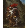 thumbnail image 3 of Eugène Delacroix 15x18 Black Modern Framed Museum Art Print Titled - Arab Horseman Attacked by a Lion (1849), 3 of 5