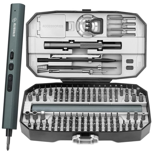 Destornillador eléctrico STREBITO Mini 155 en 1 con 140 puntas 5N.m