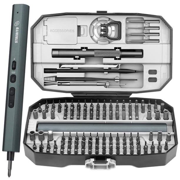 Destornillador eléctrico STREBITO Mini 155 en 1 con 140 puntas 5N.m