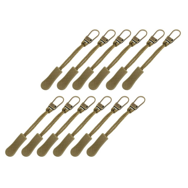 12 Tiradores de cremallera, extensiones de cordón para cremalleras de ropa, mochilas y viajes Bronce
