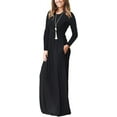 thumbnail image 4 of Aiyino Women's Sleeveless/Long Sleeve Plain Maxi Dresses Casual Long Dresses with Pockets, 4 of 7