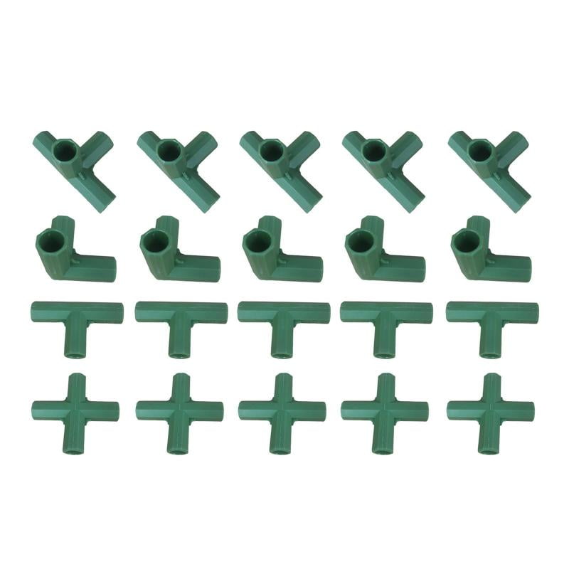 20Pcs Durable Green Greenhouse Building Fittings Frame Connectors for Plant Stands Greenhouse Bracket Joints