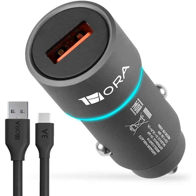 Cargador Auto 18W con Cable Tipo C QC 3.0 1 Hora Moderno