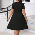 thumbnail image 5 of AURA Womens Elegant V Neck A Line Midi Dress High Waist Ruffle Sleeve Solid Knit Spring Work Dress Plus Size, 5 of 6
