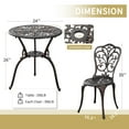 thumbnail image 4 of Withniture 3-Piece Cast Aluminum Outdoor Patio Bistro Furniture Set, Bronze, 4 of 8