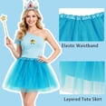 thumbnail image 3 of 5 Pcs Princess Costume & Accessories Set for Gir'ls, Crown/Brooch/Earring/Tutu Skirt Halloween Cosplay Dress Up (Blue), 3 of 7