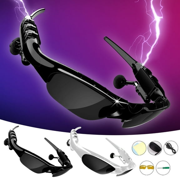 Bluetooth Glasses under $5! Xqxayjr Stereo Bluetooth Glasses,Music Listening Eyewear,Wireless Audio Glasses,Hands-Free Calling Glasses,Polarized Sunglasses with Speakers,Rechargeable Smart