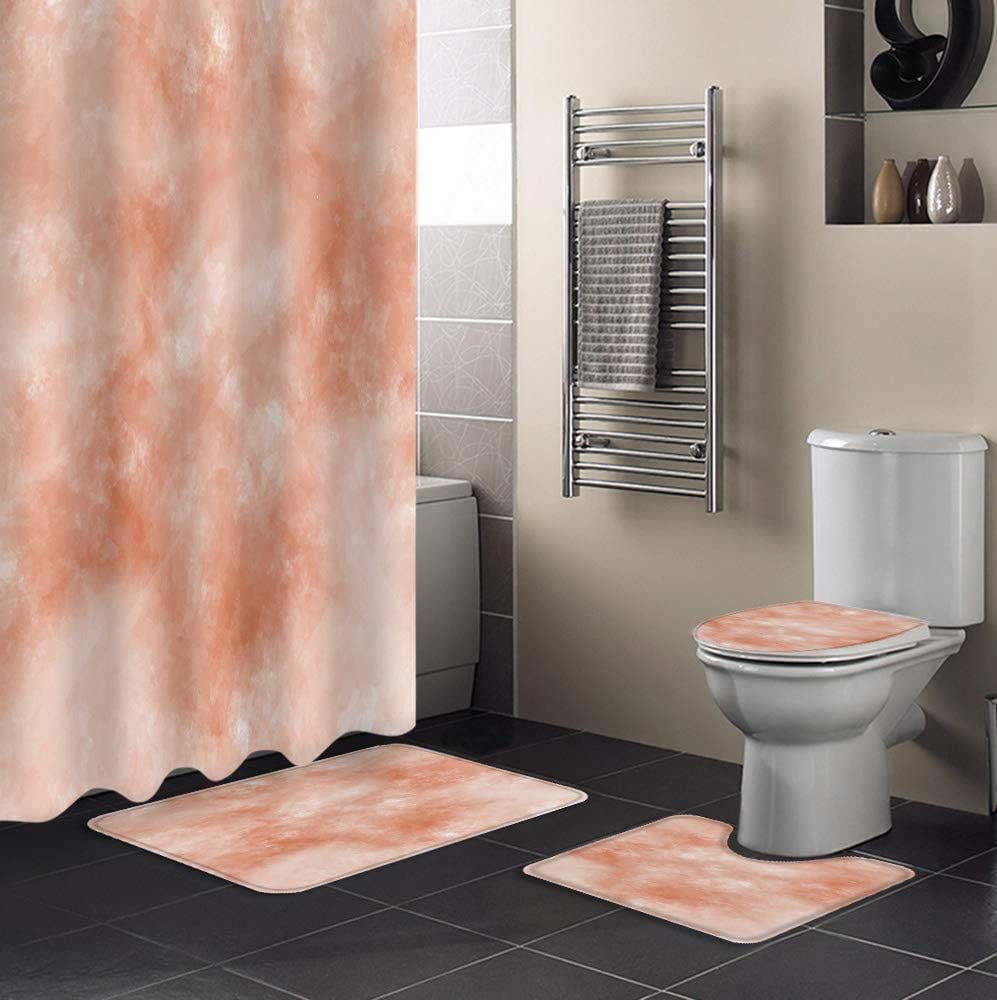 Waterproof Fabric Bathroom Bath Shower Curtain Decor with 12 hooks Set 72 x 72in 