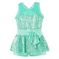 thumbnail image 3 of inhzoy Kids Girls Sequins Gymnastic Leotard Jumpsuit Latin Jazz Ballroom Costumes Ballet Dancewear 4-14 Mint Green 14, 3 of 6