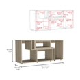 thumbnail image 7 of Treevol Furniture, Extendable TV Stand Houston, Multiple Shelves, Light Pine Finish-Indoor, 7 of 7