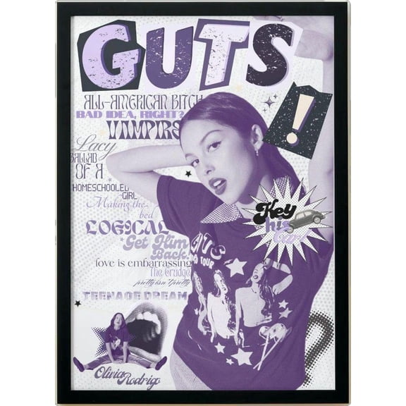 Poster Olivia Rodrigo | GUTS Tour Poster | Retro Aesthetic Wall Art | Pop Concert Print | Vintage Music Decor, Trendy Room Decor Size 24x36 Unframed