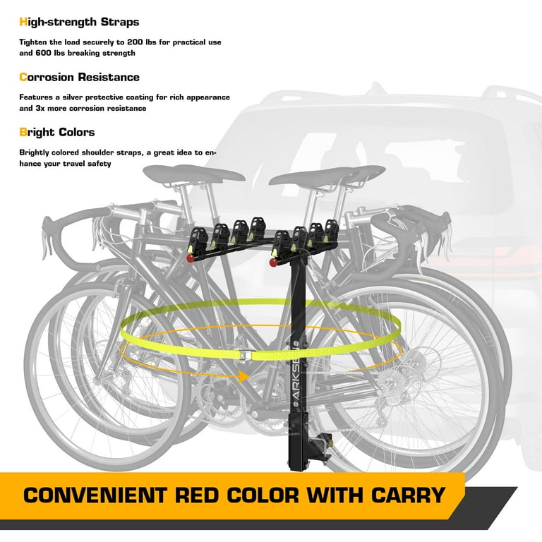 4 Bike Folding Bike Rack for 2 Receiver Hitch (Universal) – Jeep