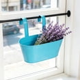 thumbnail image 5 of Railing Planters Outdoor, Metal Hanging Flower Bucket, Indoor Patio Fence Planter Box Balcony Garden Wall Decor Rail Deck Decorative, 5 of 6