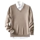 thumbnail image 3 of Suéter de cuello redondo de otoño e invierno para hombre, estilo coreano, ajustado, de color sólido, de manga larga, suéter de punto, camisa base gruesa, suéter para hombre de moda, 3 of 5