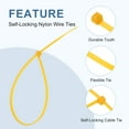 thumbnail image 3 of Cable Zip Ties Self-Locking Nylon Wire Tie Wraps Heavy Duty Cord Management Yellow 12 Inch, 3 of 6