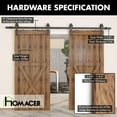 thumbnail image 4 of Homacer Black Rustic Sliding Barn Door Hardware Kit, for Two/Double Doors, 6ft Long Flat Track, Arrow Design Roller, Heavy Duty, for Interior & Exterior Use, 4 of 7