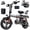 T1Plas-Gray-25MPH, variant on 14 Inch Folding Electric Bicycle, 400W Adult Electric Bicycle, 48V 10.4Ah,Top Speed 19.9 Mph, Dual Disc Brake Safety System, 3-Speed Riding, Front Fork With Shock Absorption, Black