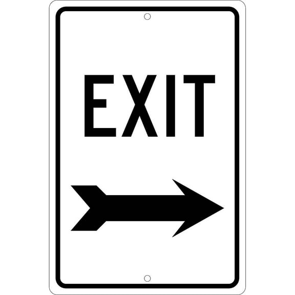 National Marker Reflective "Exit Right" Regulatory Traffic Sign 18" x 12" Aluminum (TM80H)