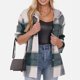 thumbnail image 1 of Pntutb, camisa a cuadros informal de manga larga para mujer, Sudadera con capucha estampada a cuadros, tops, selecciones Flash Pntutb Pntutb-6139, 1 of 9
