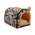 thumbnail image 3 of Cama cueva para gatos, lavable, tienda de campaña para perros, caseta interior semicerrada para perros azul, 3 of 9