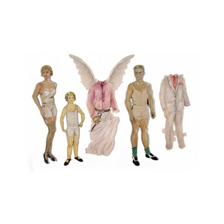 - Paper Dolls of Scott, Zelda and Scottie Laminated Print Wall Art By Zelda Fitzgerald